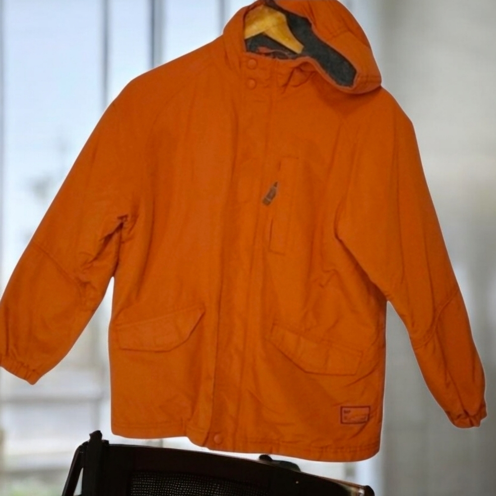 Gap jacket boys size large size 10 orange grey green blue zippered pockets
